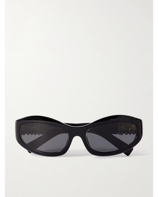 Miu Miu Black Glimpse D-Frame Acetate Sunglasses