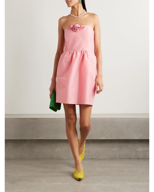 BERNADETTE Pink Lena Embellished Taffeta Mini Dress