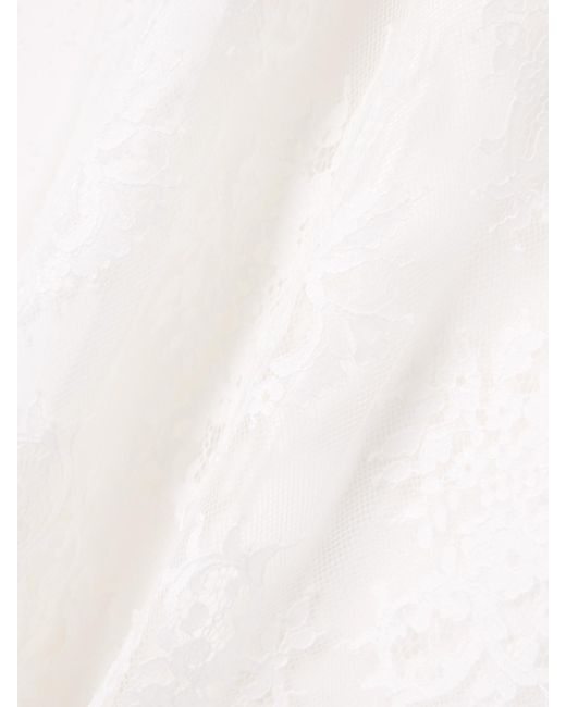Self-Portrait White Maxikleid Aus Einer Baumwollmischung Und Spitze Mit Schleife