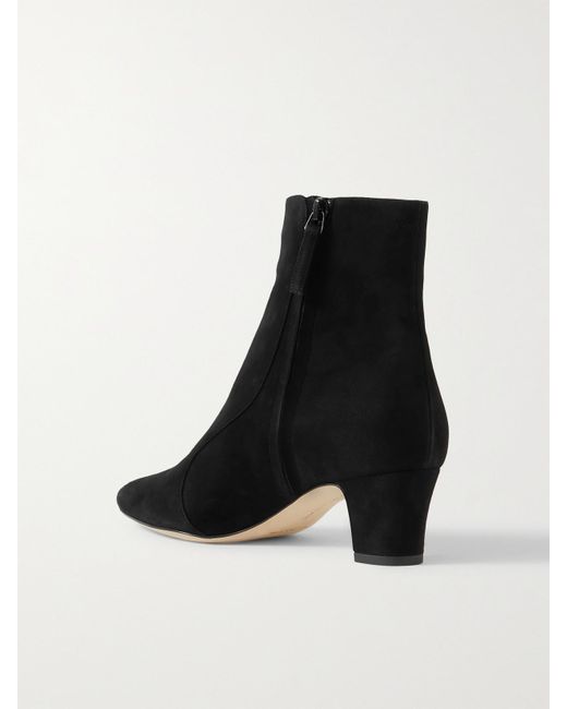 Manolo Blahnik Black Myconia 50 Suede Ankle Boots