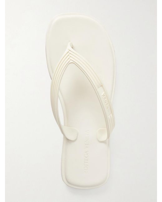 Bottega Veneta Natural Sampieri Flat Thong Rubber Flip Flops
