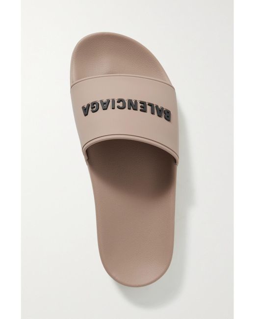 Balenciaga Natural Piscine Logo-Embossed Rubber Slides