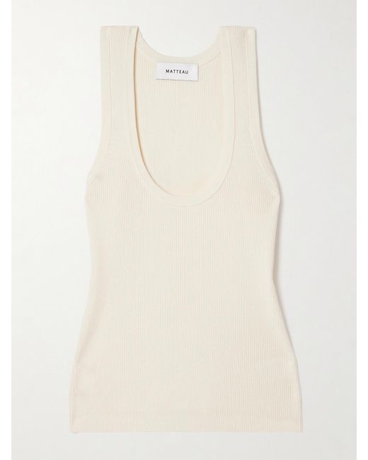 Matteau Natural Ribbed-Knit Tank