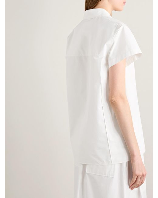 Khaite White Keefe Cotton-Poplin Shirt