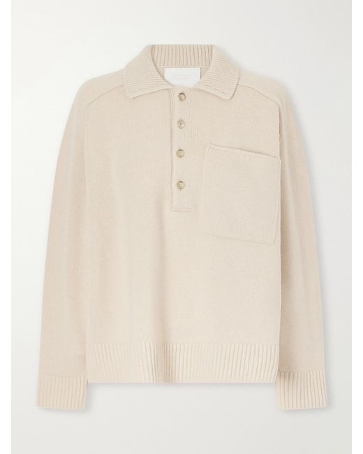 Citizens of Humanity Natural Agatha Wool And Cashmere-Blend Polo Sweater