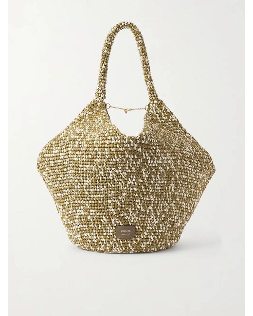 Khaite Metallic Lotus Medium Two-Tone Woven Tote