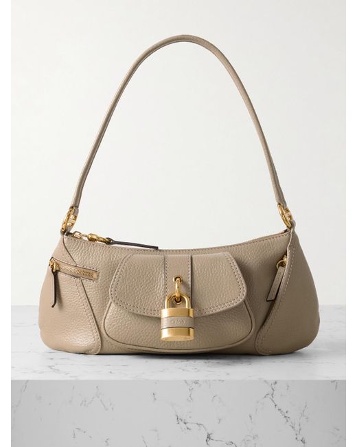 Chloé Natural The 99 Schultertasche Aus Strukturiertem Leder Mit Verzierung