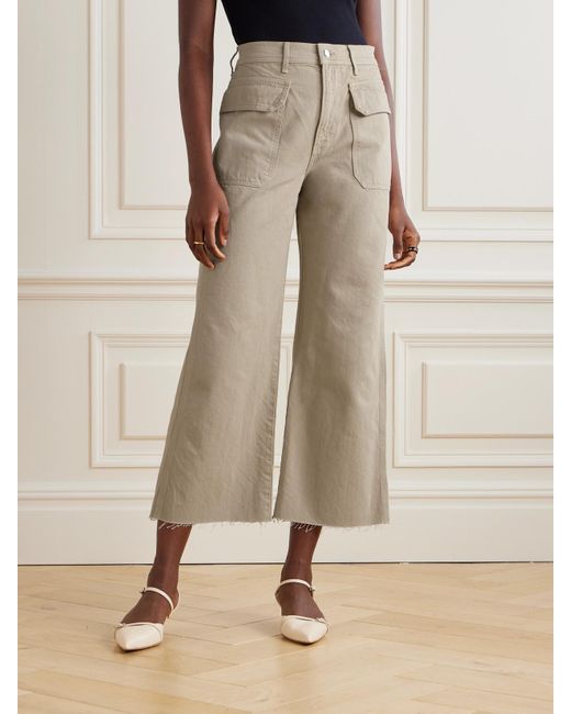 Veronica Beard Natural Taylor Verkürzte, Hoch Sitzende Jeans Mit Weitem Bein