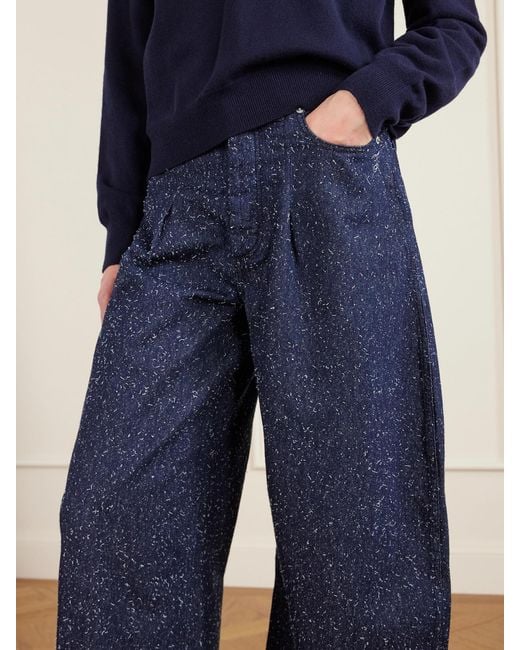 Jacquemus Blue Ovalo High-Rise Barrel-Leg Jeans