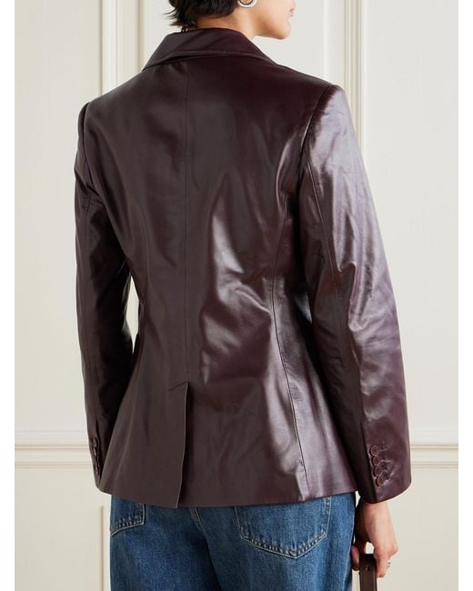 Joseph Purple Glenview Leather Blazer