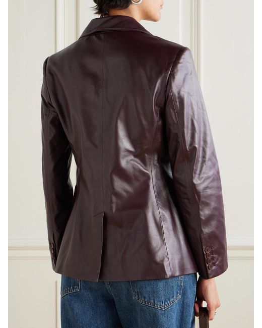 Joseph Purple Glenview Leather Blazer