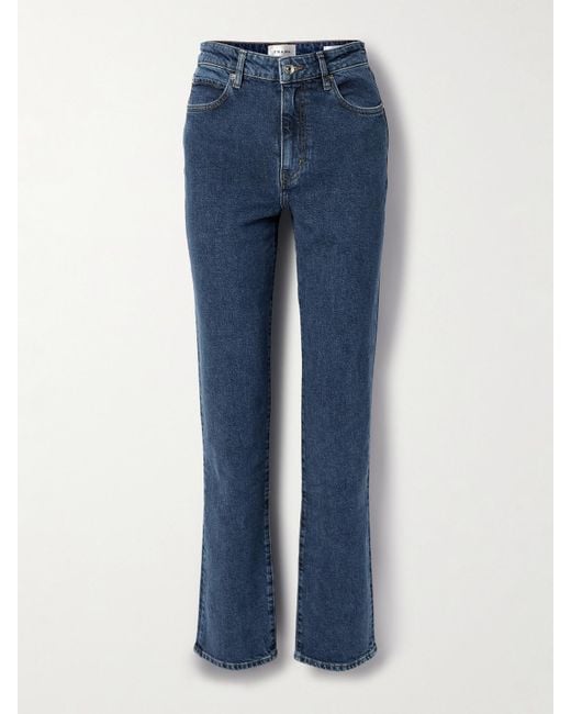 FRAME Blue The Ruler Hoch Sitzende Jeans Mit Schmalem Bein
