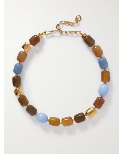 Lizzie Fortunato Metallic Palomino-Plated-Stone Necklace
