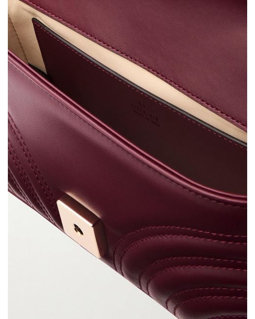 Sac Porté Épaule En Cuir À Surpiqûres Gg Marmont 2.0 Gucci en coloris Purple