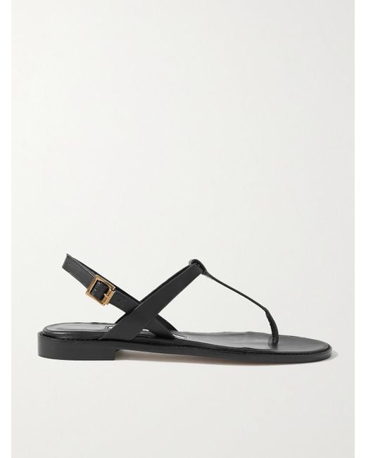 Manolo Blahnik Black Hata Leather Slingback Sandals