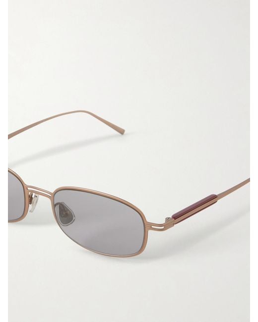 Brunello Cucinelli Metallic Square-Frame Titanium Sunglasses