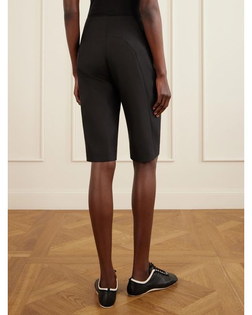 Dries Van Noten Black Wool And Silk-Blend Crepe Shorts
