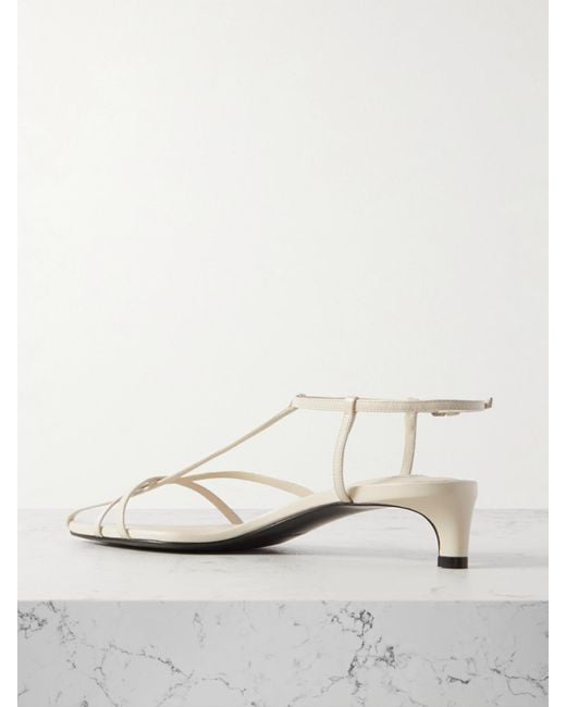 Jil Sander White Leather Slingback Sandals