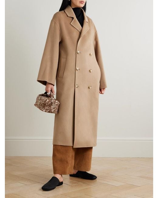 Loulou de Saison Natural Borneo Double-Breasted Wool And Cashmere-Blend Coat