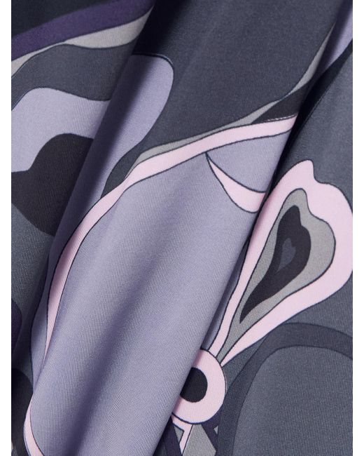 Emilio Pucci Blue Printed Satin-Jersey Mini Dress