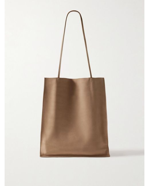 The Row Natural To Go Large Leather-Trimmed Nubuck Tote