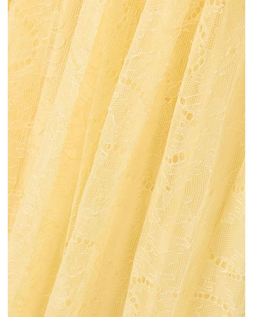 Ulla Johnson Yellow Florelle Ruched Chantilly Lace Maxi Dress