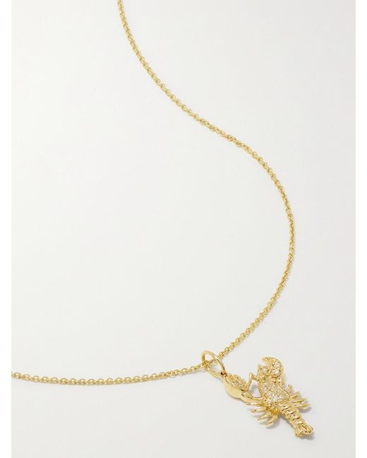 Sydney Evan Natural Lobster 14-Karat Diamond Necklace