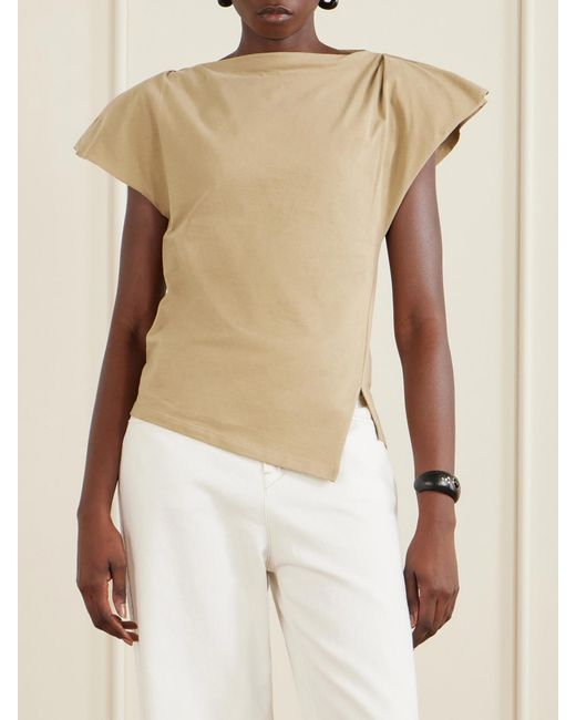 Isabel Marant White Sebani Asymmetric Cotton-Jersey T-Shirt