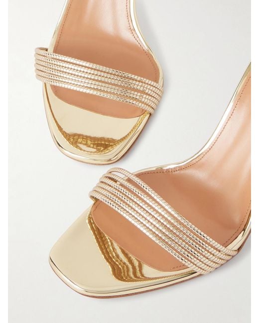 Aquazzura Natural Sway 85 Metallic Sandals