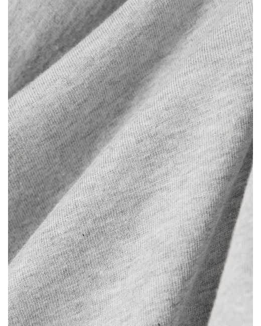 Dries Van Noten Gray Off-The-Shoulder Draped Cotton-Jersey Top