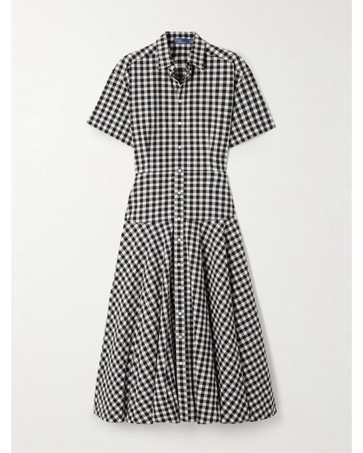 Polo Ralph Lauren Black Gingham Cotton Midi Shirt Dress