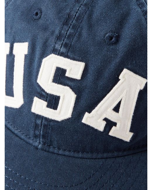 Polo Ralph Lauren Blue Appliquéd Cotton Baseball Cap