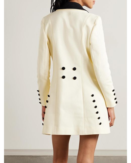 Bode Natural Seymour Two-Tone Cotton-Twill Mini Dress