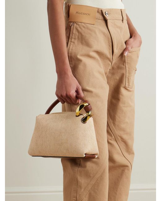 J.W. Anderson Natural Jwa Corner Kleine Schultertasche Aus Canvas Mit Lederbesätzen