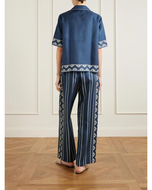 Eres Blue Infusion Floral-Print Silk-Twill Shirt