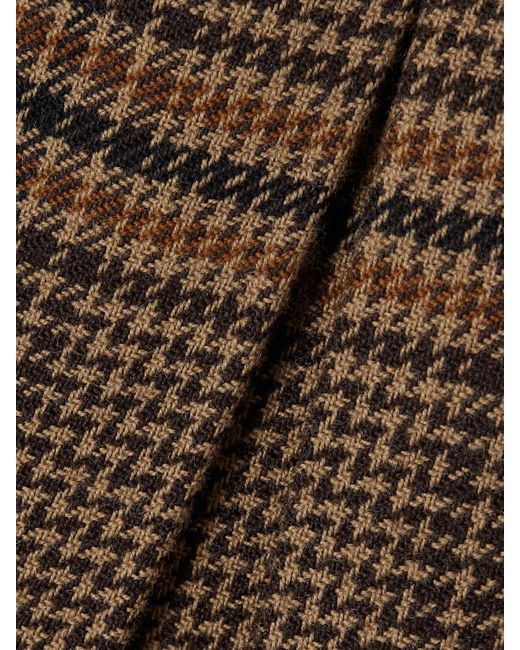 Saint Laurent Brown Midirock Aus Wolle Mit Glencheck-Muster