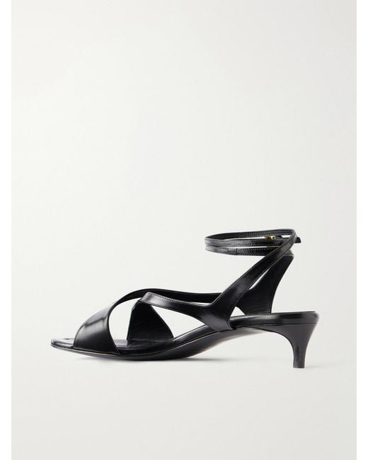 Khaite Black Liria Leather Sandals