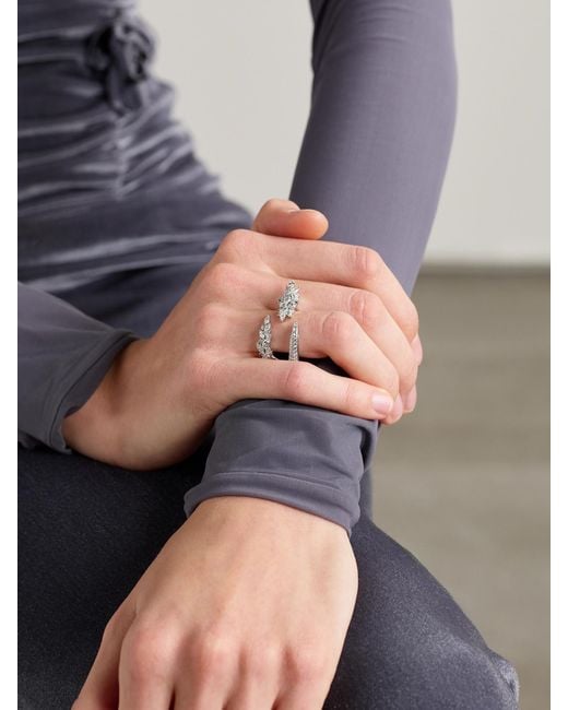 YEPREM Natural Ring Aus 18 Karat Weißgold Mit Diamanten