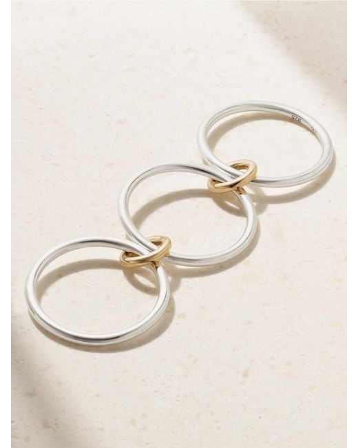 Spinelli Kilcollin Natural Solarium Set Of Three Sterling And 18-Karat Rings