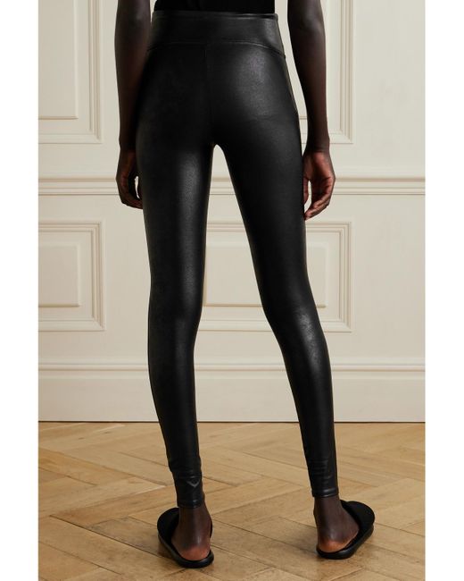 Spanx Gray Faux Stretch-Leather Leggings