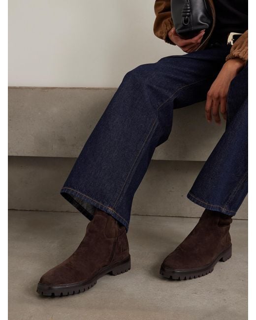 Loeffler Randall Brown Danny Stretch-Suede Ankle Boots