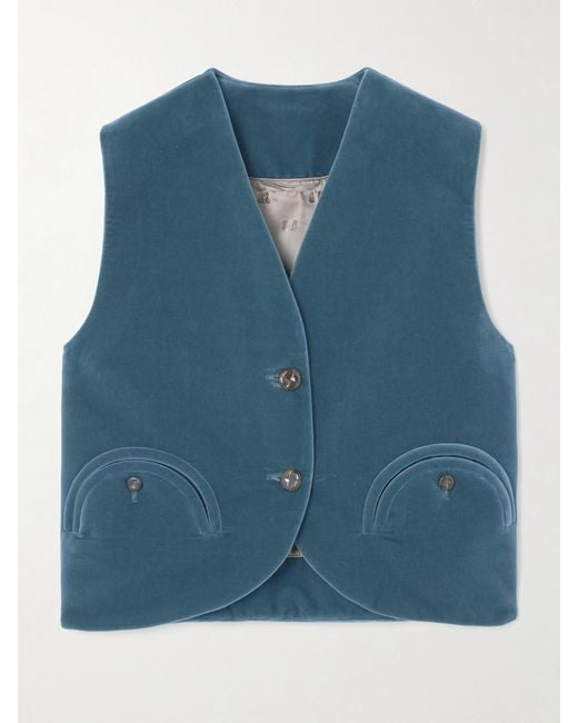 Blazé Milano Blue Jealousy Gliss Cotton-Velvet Vest