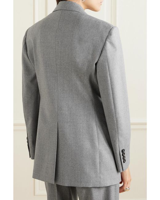 Brunello Cucinelli Gray Ribbed Wool And Wool-Flannel Blazer