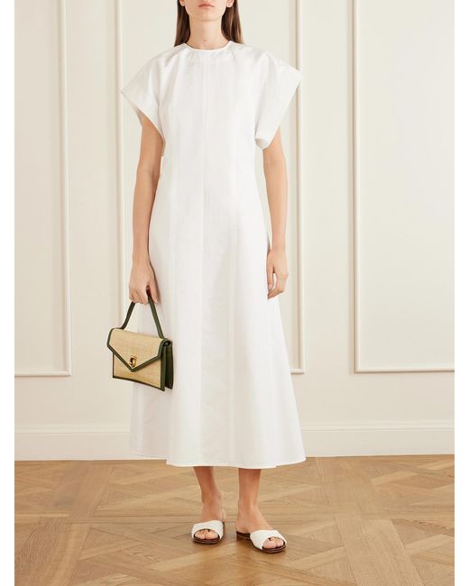Bottega Veneta White Cotton-Poplin Midi Dress