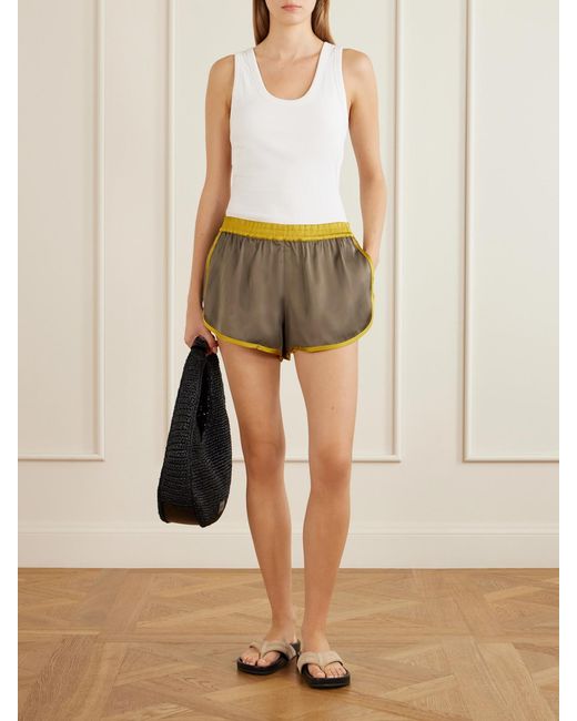 Tibi White Ribbed Stretch-Cotton Cut-Out Tank