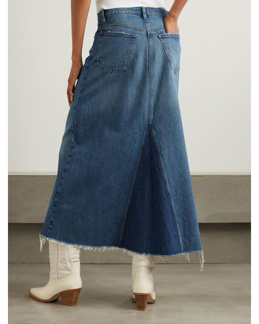Jupe Midi En Jean Dorothy FRAME en coloris Blue
