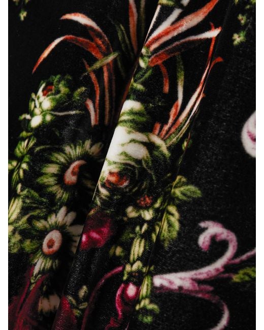 Cara Cara Black Geneva Open-Back Satin-Trimmed Floral-Print Velvet Halterneck Maxi Dress