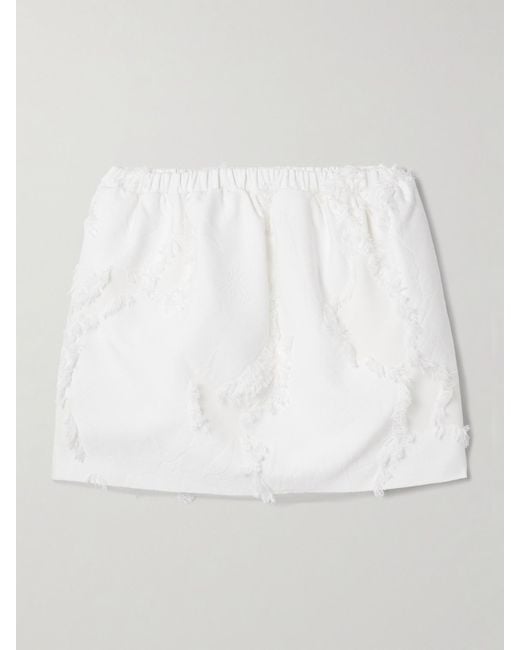Gucci White Poppy Fil Coupé Jacquard Mini Skirt