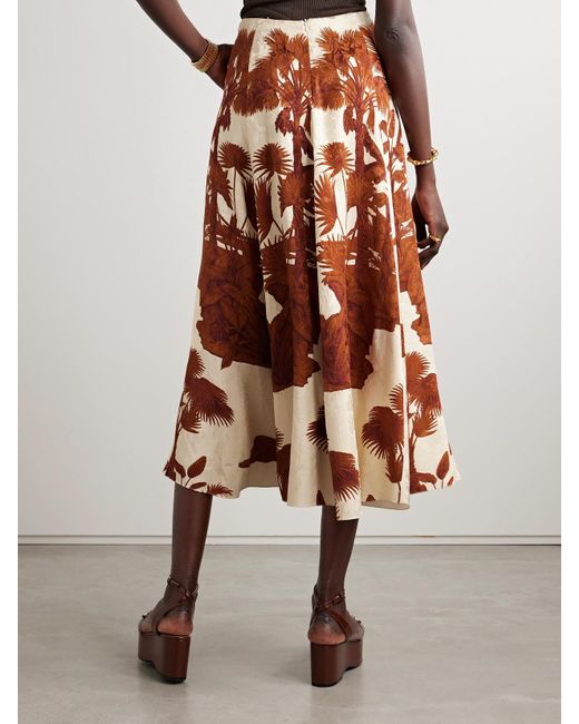 Johanna Ortiz Multicolor Encanto De Isla Printed Satin-Jacquard Maxi Skirt