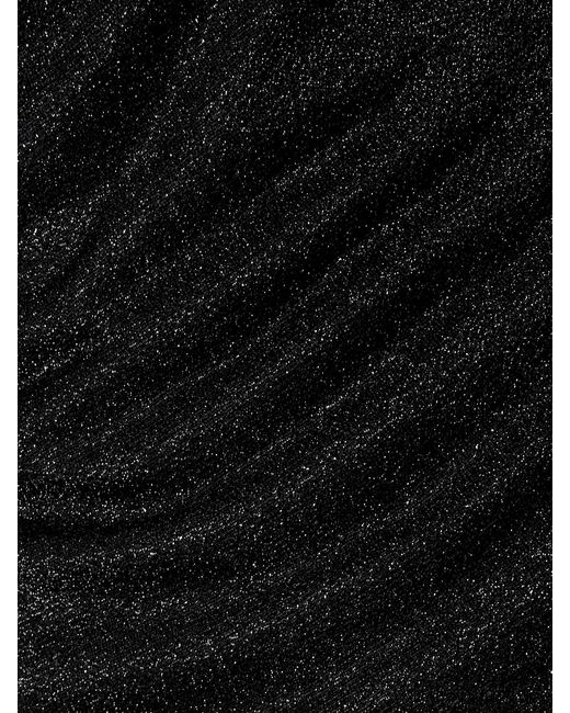 Oseree Black Lumière Shell Cutout Lurex Swimsuit